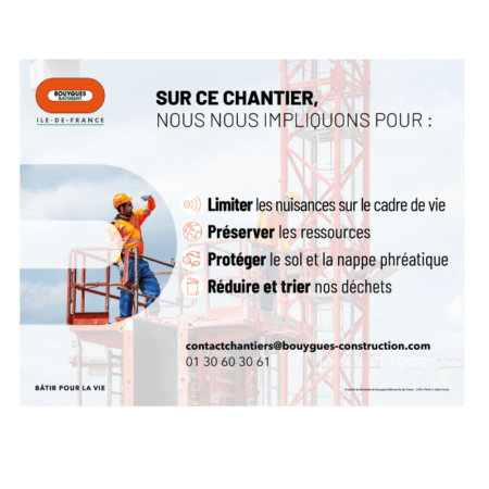Bouygues Construction panneau de chnatier 1000x780mm