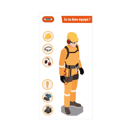 Panneau « Es-tu bien équipé » 2000x1000mm sans film miroir