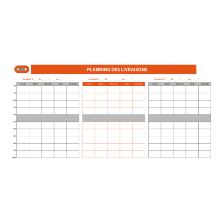 Panneau « Planning des livraisons » 1850x900mm