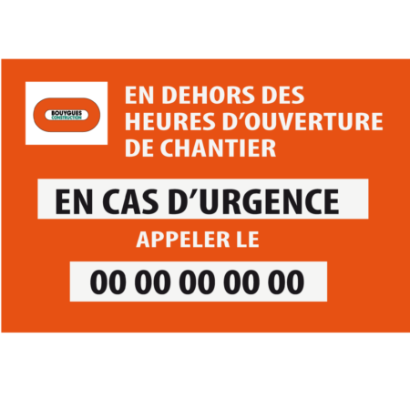 Panneau "En cas d'urgence"