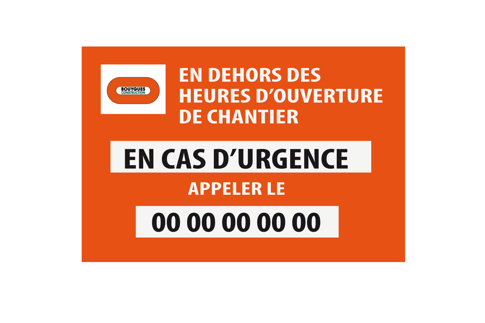 Panneau "En cas d'urgence"